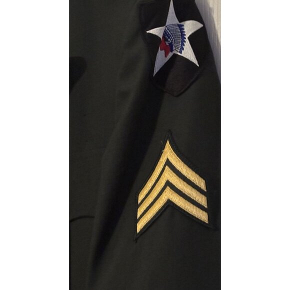 US Army Vtg Green Coat Sz 44 Wool Serge AG 44 DPSC Military Dress Vtg Soldier - Picture 7 of 9